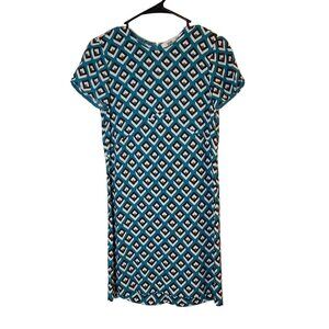 DVF Diane‎ Von Furstenberg Empire Waist Shift Dress Teal Brown Size XXS